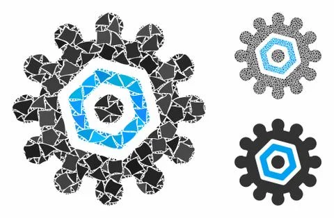 Gear Mosaic Icon of Raggy Elements Illustrazione stock