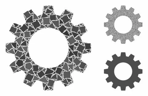 Gear Mosaic Icon of Rugged Elements Stockillustratie