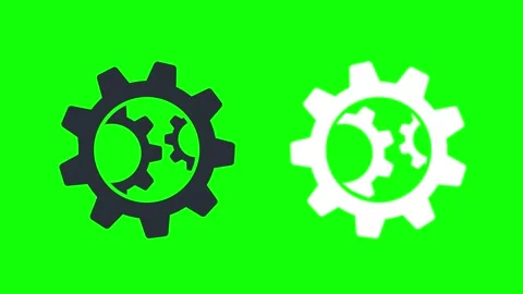Gear movement. Technology and science. High tech. Green background, 4K. Video stock 202592805