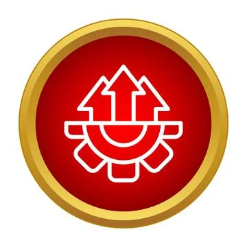 Gear with multiple arrows showing upward progress Stock Illustration