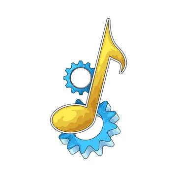 Gear with Music Note illustration イラスト素材