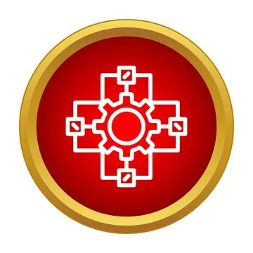 Gear network icon representing technology, process, and automation イラスト素材