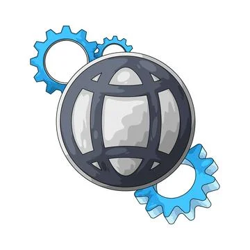 Gear with Network illustration 스톡 일러스트