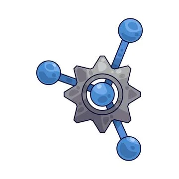 Gear with Network illustration 스톡 일러스트