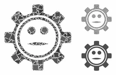 Gear neutral smiley Composition Icon of Joggly Elements Stock Illustration