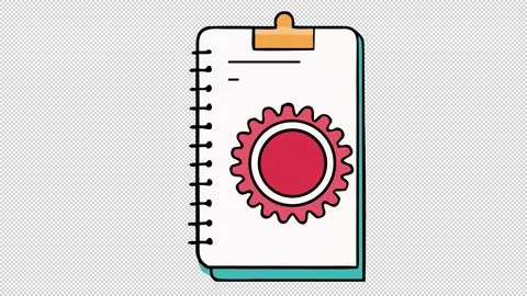 Gear Notebook. Animation of planning and settings. Cartoon Stock Footage 324901862