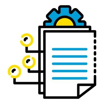 Gear office document icon, outline style Stock Illustration