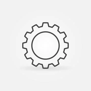 Gear or Cog Wheel vector thin line concept icon Stock Illustration