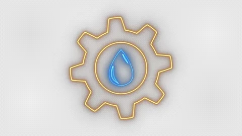 Gear or cogwheel with digital drop water inside. Stock Footage 274875363