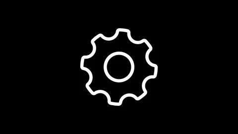 Gear outline animation setting and system animation video Stock Footage 330523541