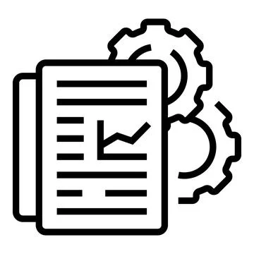 Gear papers icon outline vector. Paper document Stock Illustration