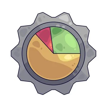 Gear with Pie Chart illustration Stockillustratie