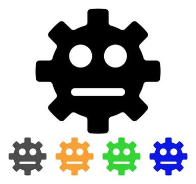 Gear Pity Smiley Vector Icon Stock Illustration