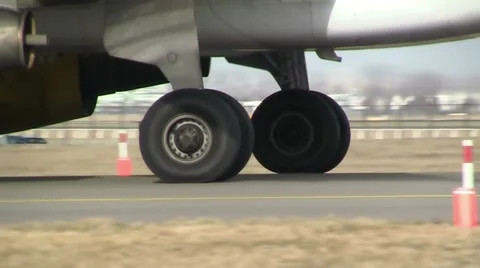 Gear from plane, close up Stock Footage 10879823