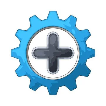 Gear with Plus Sign illustration 스톡 일러스트