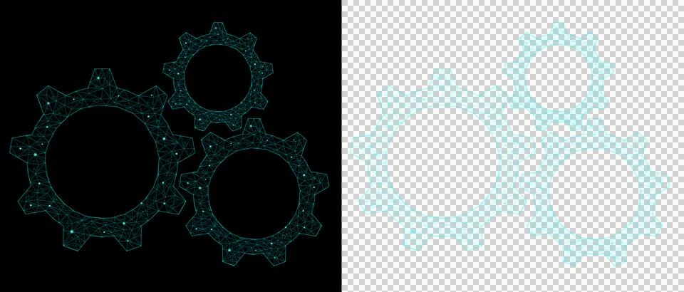 Gear polygon blue Stock Illustration