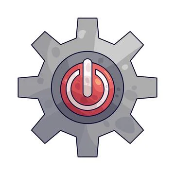 Gear with Power Button illustration 스톡 일러스트