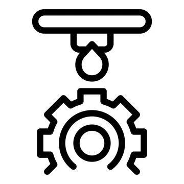 Gear printer icon outline vector. Toner ink Stock Illustration
