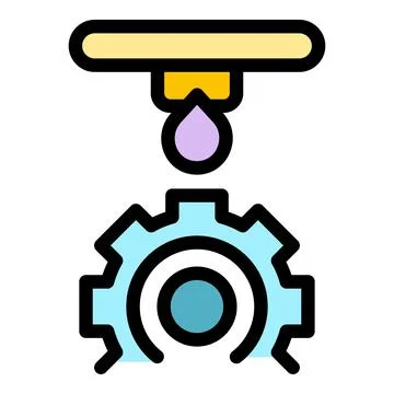 Gear printer icon vector flat Stock Illustration