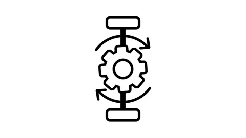 Gear Process Cycle Icon Stock Footage 340305696