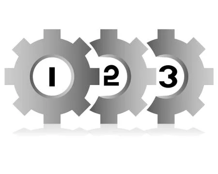 Gear process diagram Stock Illustration