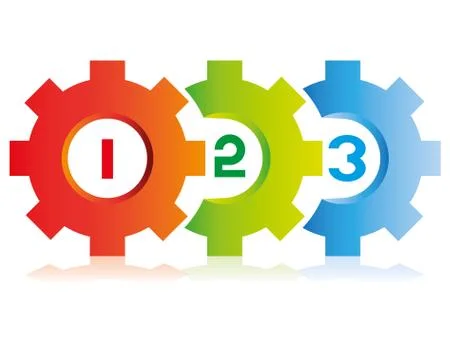 Gear process diagram Stock Illustration