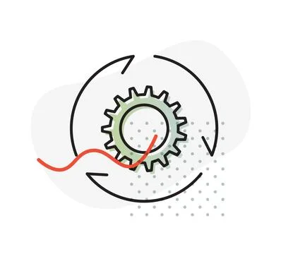 Gear Process Optimization Icon Stock Illustration
