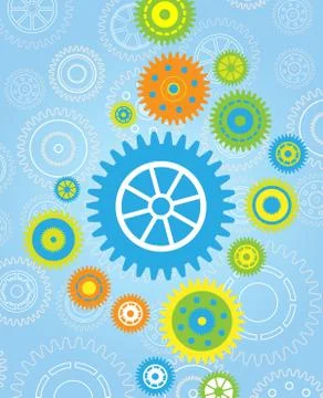 Gear Process vector with fresh color Stock Illustration