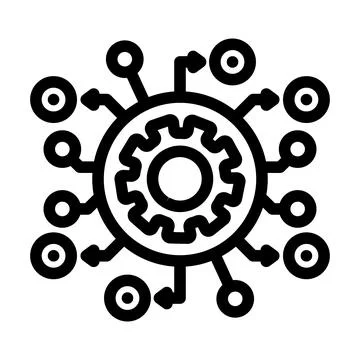 Gear processing data network connection icon Illustrazione stock