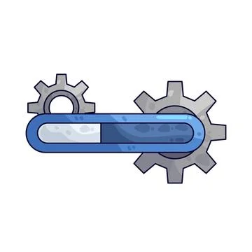 Gear with Progress Bar illustration 스톡 일러스트
