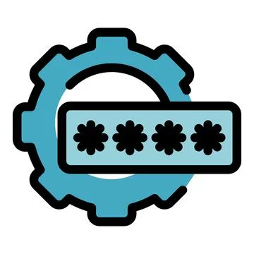 Gear protecting password, system preferences and security settings Illustrazione stock
