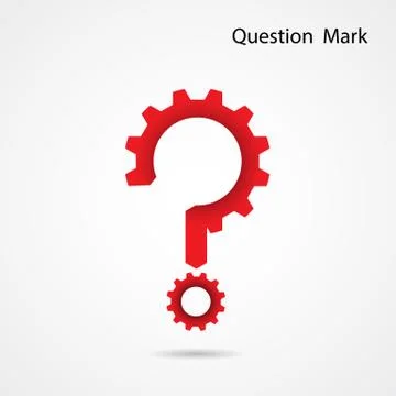 Gear question mark on background. Education and industrial concept. Stock Illustration