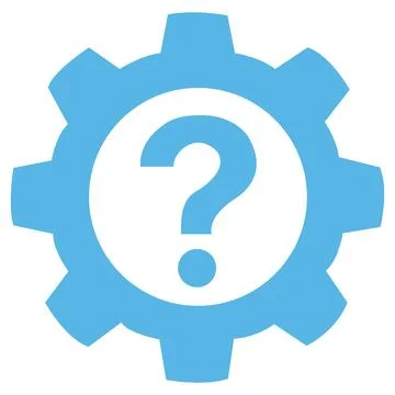 Gear with question mark icon. Technical support vector. Stock Illustration