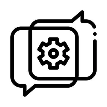 Gear In Quotation Frame Agile Element Vector Icon Stock Illustration