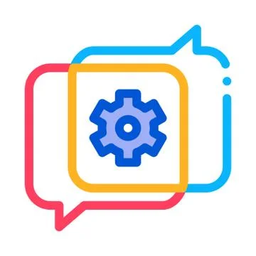 Gear In Quotation Frame Agile Element Vector Icon Stock Illustration