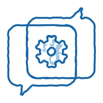 Gear In Quotation Frame Agile Element doodle icon hand drawn illustration 스톡 일러스트