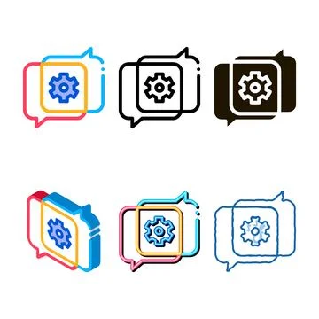 Gear in quotation frame range agile element vector icon Stock Illustration