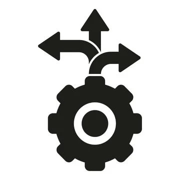 Gear realization direction icon simple vector. Human balance Stock Illustration