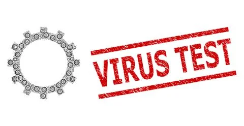 Gear Recursive Mosaic of Gear Items and Distress Virus Test Stamp Illustrazione stock