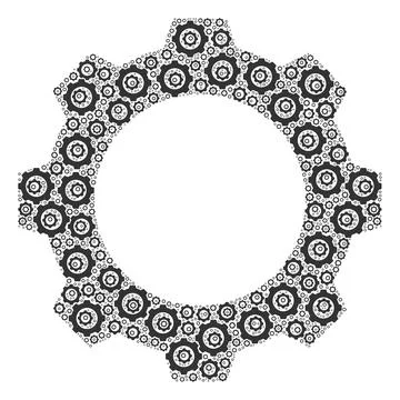 Gear Recursive Mosaic of Itself Icons 库存插图