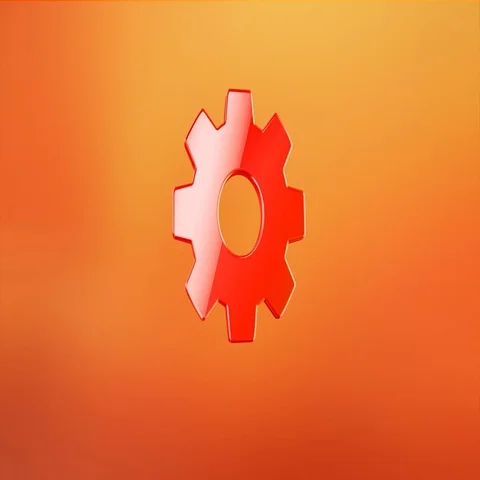 Gear Red 3d Icon Stock Footage