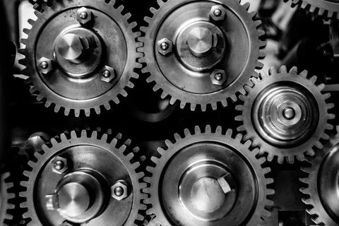Gear reducer in mechanical engineering Stock Photos