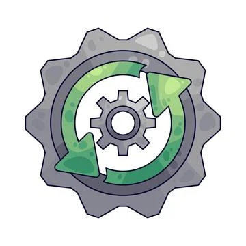 Gear with Refresh Symbol illustration 스톡 일러스트