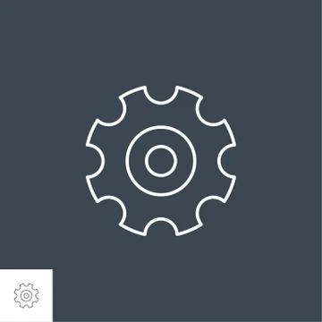 Gear Related Vector Line Icon Stock Illustration