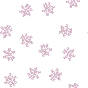 Gear repair process glyph vector seamless pattern Stock Illustration