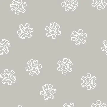 Gear repair process line vector seamless pattern Stock Illustration