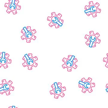 Gear repair process vector seamless pattern Stock Illustration