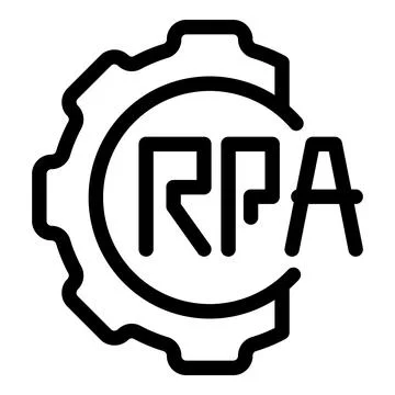 Gear representing rpa robotic process automation technology icon Stock Illustration