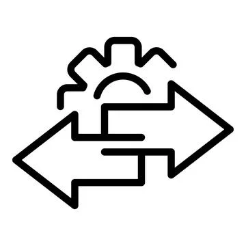 Gear restructuring icon, outline style Stock Illustration