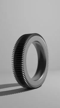 Gear rests on the clean white surface Stock Illustration